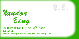 nandor bing business card